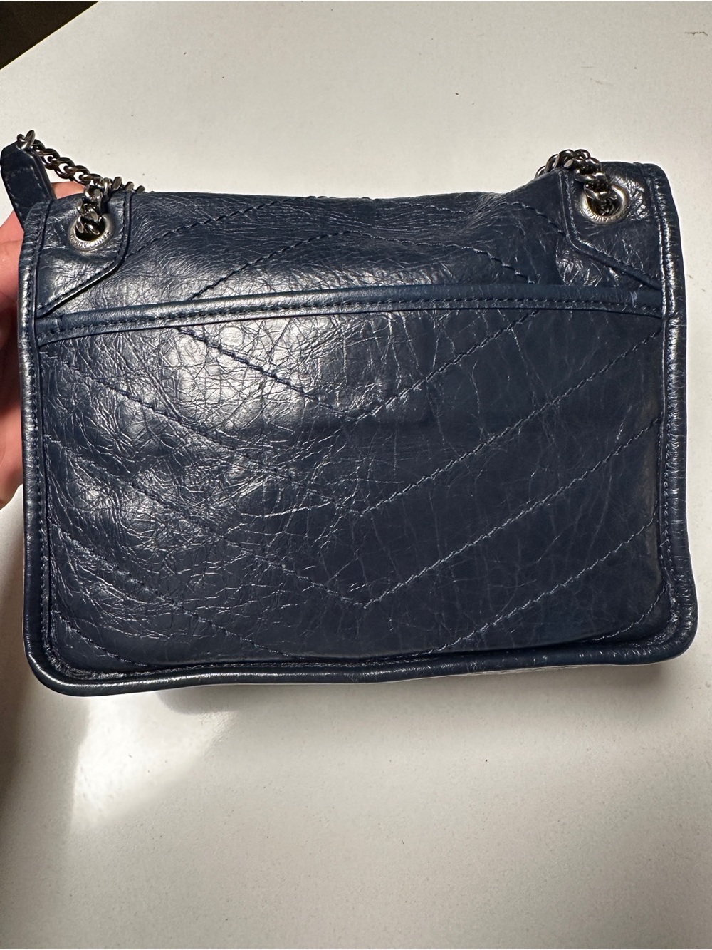 Saint Laurent Niki Baby Bag in Navy Blue Leather - Picture 5 of 16